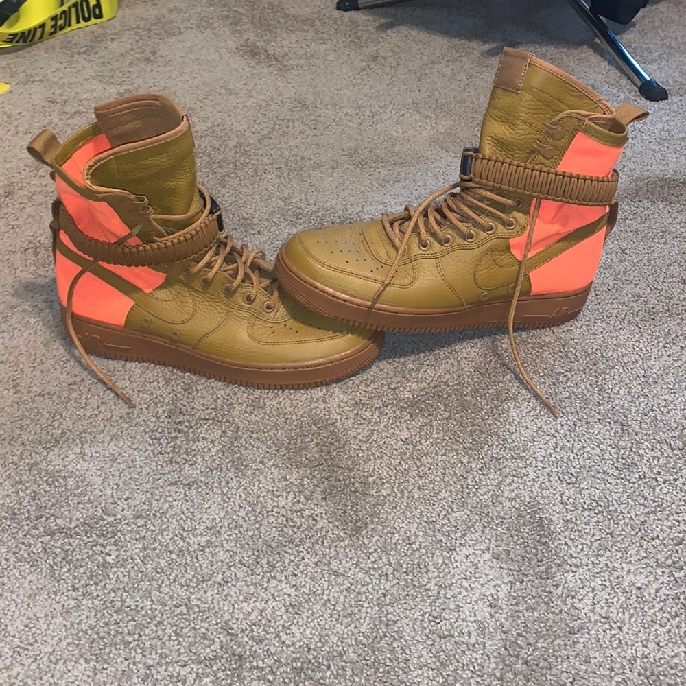Orange and Tan High Top AF-1